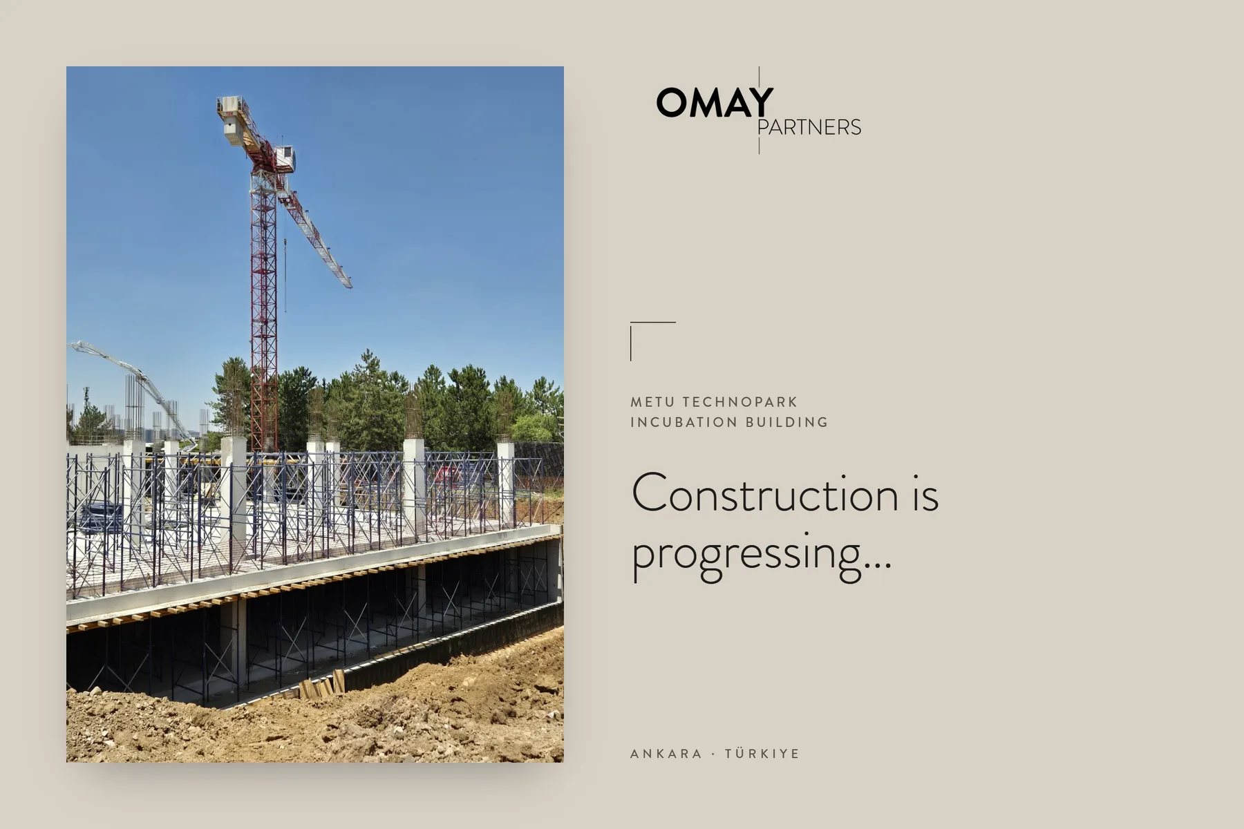 METU Technopark Incubation Building, Ankara: construction is progressing